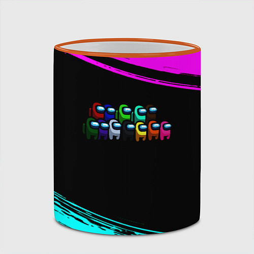 Кружка цветная Among us neon colors / 3D-Оранжевый кант – фото 2