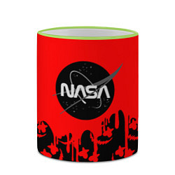 Кружка 3D Marshmello x Nasa red, цвет: 3D-светло-зеленый кант — фото 2