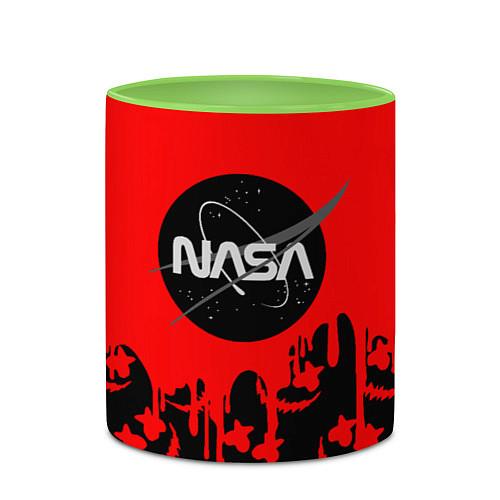 Кружка цветная Marshmello x Nasa red / 3D-Белый + светло-зеленый – фото 2