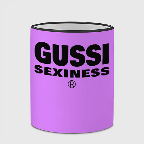 Кружка цветная Гусси сиреневый - сексуальность / 3D-Черный кант – фото 2