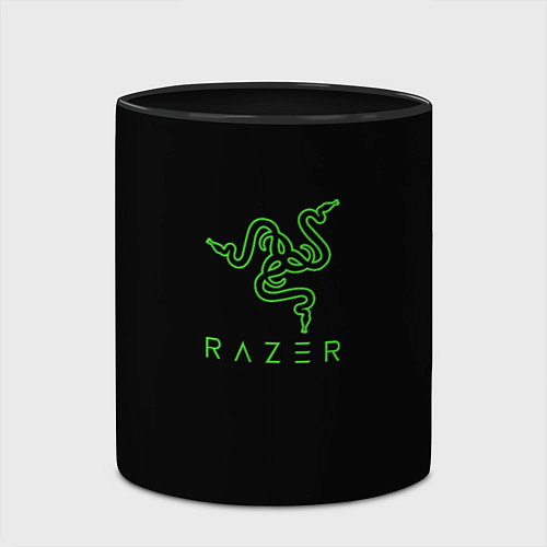 Кружка цветная Razer logo brend / 3D-Белый + черный – фото 2