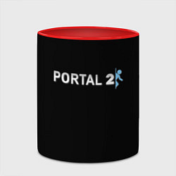 Кружка 3D Portal 2 logo, цвет: 3D-белый + красный — фото 2