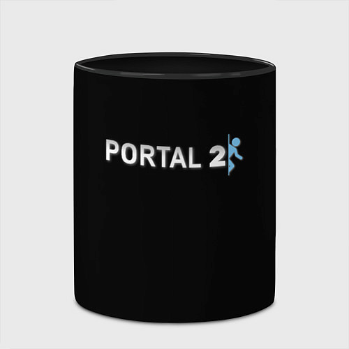 Кружка цветная Portal 2 logo / 3D-Белый + черный – фото 2