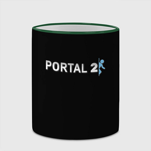 Кружка цветная Portal 2 logo / 3D-Зеленый кант – фото 2