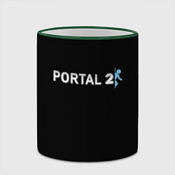 Кружка 3D Portal 2 logo, цвет: 3D-зеленый кант — фото 2