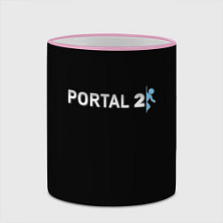 Кружка 3D Portal 2 logo, цвет: 3D-розовый кант — фото 2