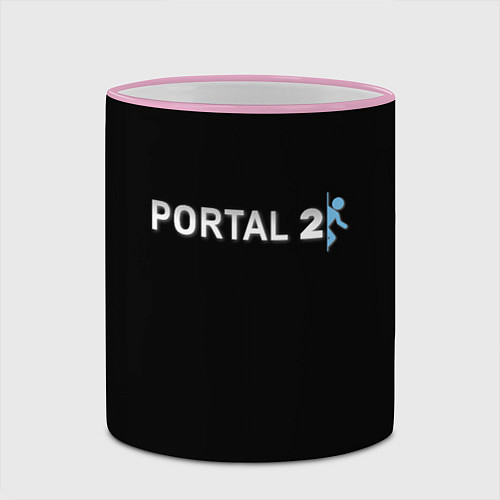 Кружка цветная Portal 2 logo / 3D-Розовый кант – фото 2