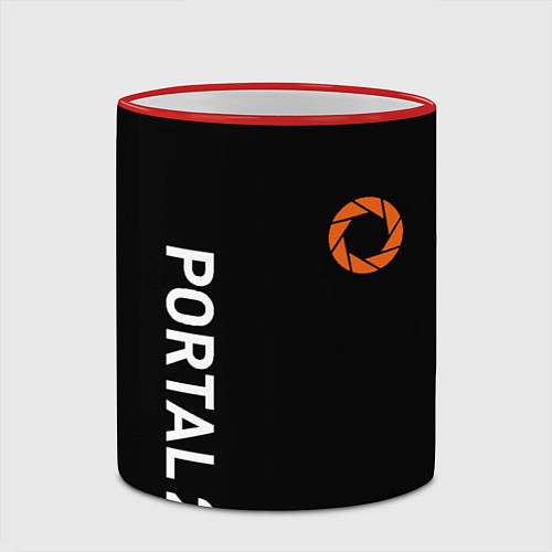 Кружка цветная Portal logo brend / 3D-Красный кант – фото 2