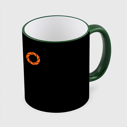 Кружка цветная Portal logo brend / 3D-Зеленый кант – фото 1