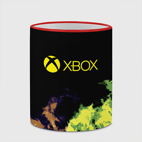 Кружка цветная Xbox game flame / 3D-Красный кант – фото 2