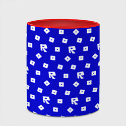 Кружка 3D Roblox blue pattern, цвет: 3D-белый + красный — фото 2