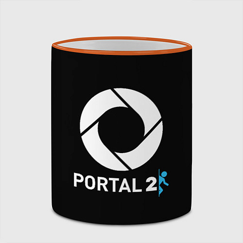 Кружка цветная Portal2 logo game / 3D-Оранжевый кант – фото 2