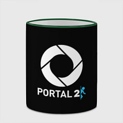 Кружка 3D Portal2 logo game, цвет: 3D-зеленый кант — фото 2