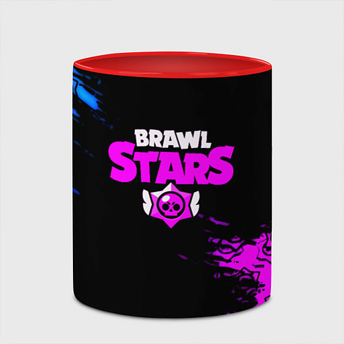 Кружка цветная Brawl stars neon colors / 3D-Белый + красный – фото 2