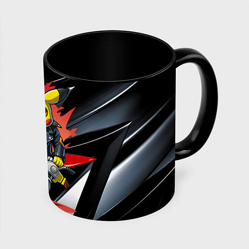 Кружка цветная Пикачу байкер на мотоцикле / 3D-Белый + черный – фото 1