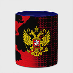 Кружка 3D Россия герб патриотический стиль, цвет: 3D-белый + синий — фото 2