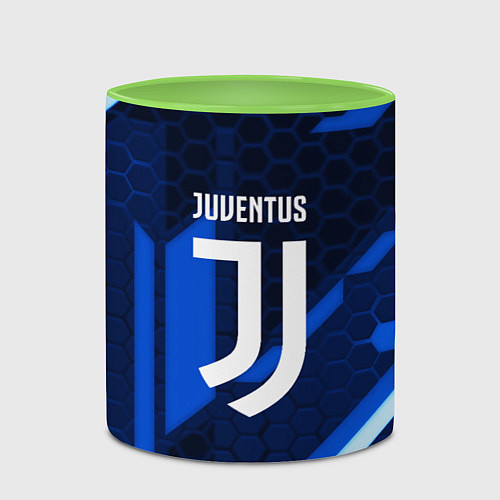 Кружка цветная Juventus sport geometry steel / 3D-Белый + светло-зеленый – фото 2