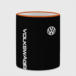 Кружка 3D Volkswagen logo white, цвет: 3D-оранжевый кант — фото 2