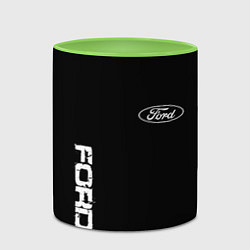 Кружка 3D Ford logo white steel, цвет: 3D-белый + светло-зеленый — фото 2