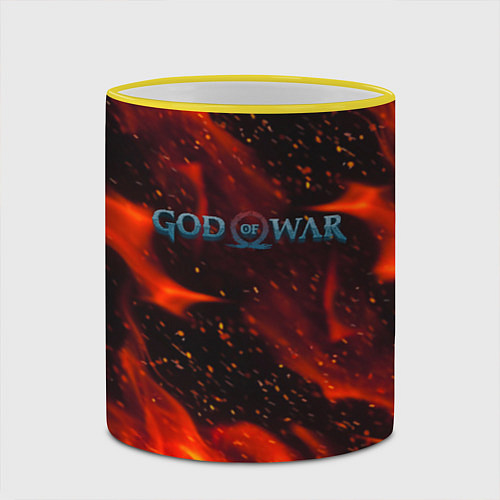 Кружка цветная God of war fire steel / 3D-Желтый кант – фото 2