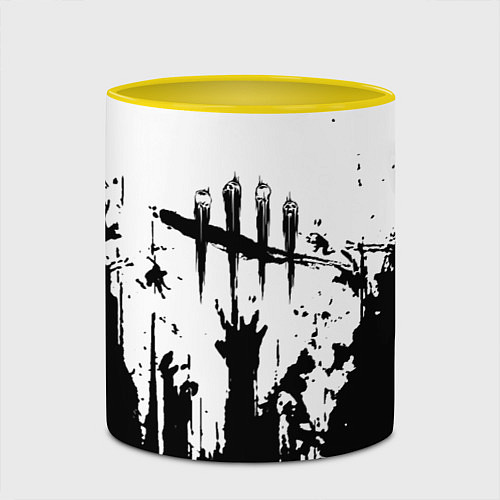 Кружка цветная Dead by daylight horror краски / 3D-Белый + желтый – фото 2