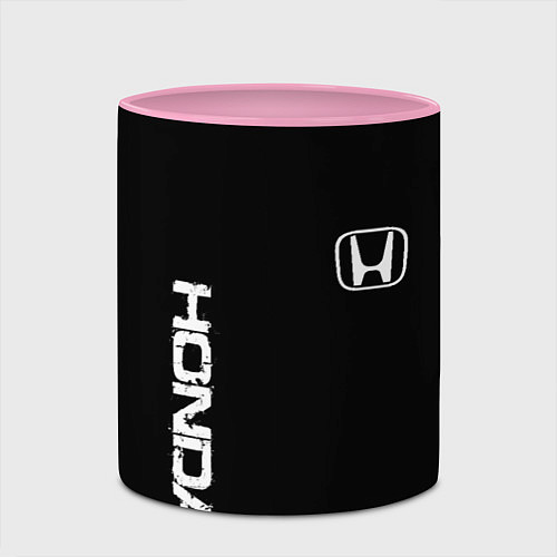 Кружка цветная Honda white logo auto / 3D-Белый + розовый – фото 2