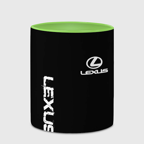 Кружка цветная Lexus white logo auto / 3D-Белый + светло-зеленый – фото 2