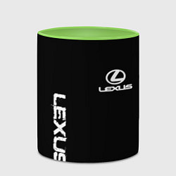 Кружка 3D Lexus white logo auto, цвет: 3D-белый + светло-зеленый — фото 2