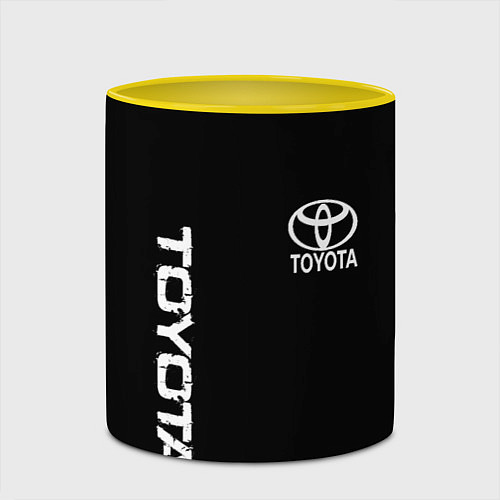 Кружка цветная Toyota logo white steel / 3D-Белый + желтый – фото 2