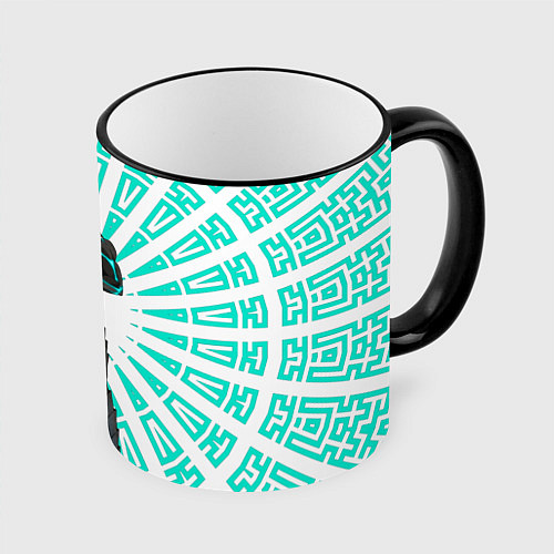 Кружка цветная Кафка Хибино в форме кайдзю / 3D-Черный кант – фото 1