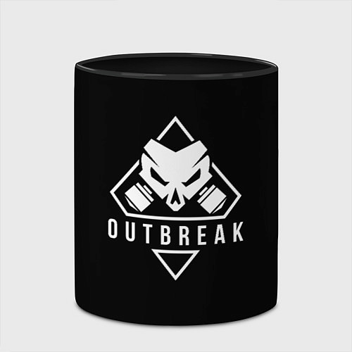 Кружка цветная Rainbow six outbreak / 3D-Белый + черный – фото 2
