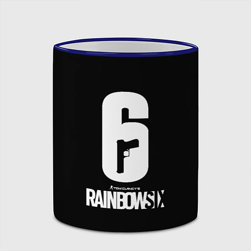Кружка цветная Rainbow six ubisoft game / 3D-Синий кант – фото 2