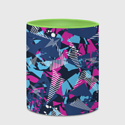 Кружка 3D Яркий абстрактный узор для спорта, цвет: 3D-белый + светло-зеленый — фото 2