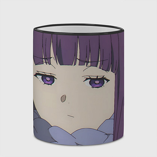 Кружка цветная Fern Sad Face / 3D-Черный кант – фото 2