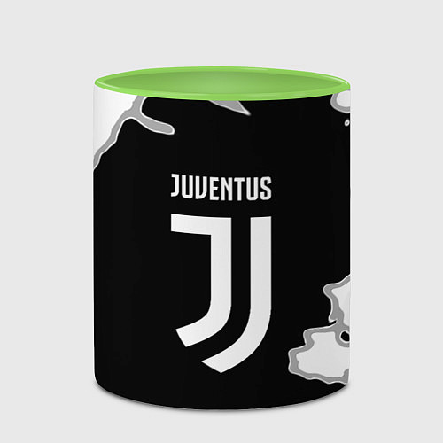 Кружка цветная Juventus fc краски / 3D-Белый + светло-зеленый – фото 2