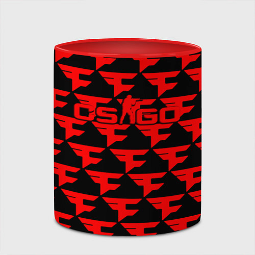 Кружка цветная Counter strike faze clan / 3D-Белый + красный – фото 2