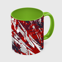 Кружка 3D Яркий абстрактный узор для спорта, цвет: 3D-белый + светло-зеленый