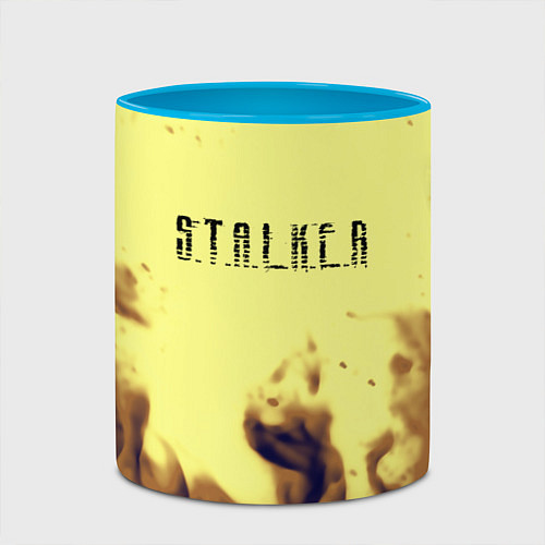 Кружка цветная Stalker fire retro / 3D-Белый + небесно-голубой – фото 2