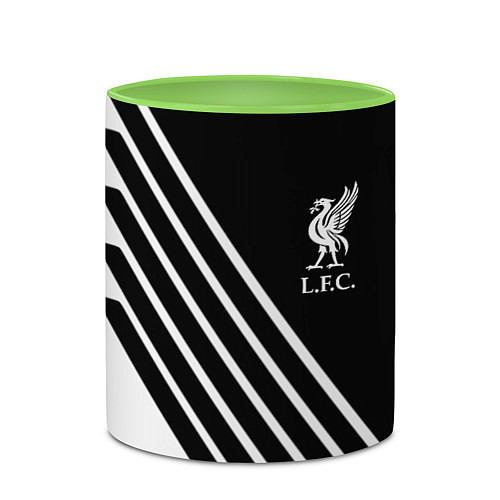 Кружка цветная Liverpool sport fc geometry / 3D-Белый + светло-зеленый – фото 2