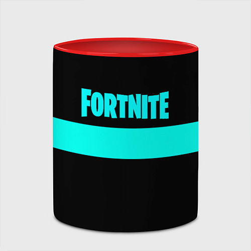 Кружка цветная Fortnite line / 3D-Белый + красный – фото 2