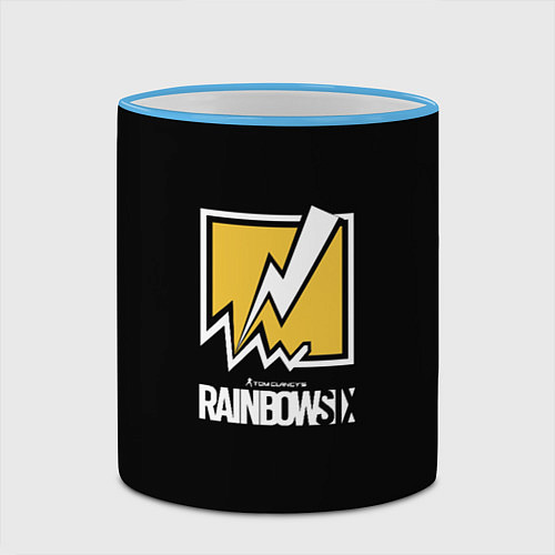 Кружка цветная Rainbow six game steel ubisoft / 3D-Небесно-голубой кант – фото 2