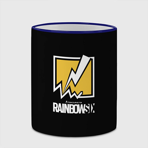 Кружка цветная Rainbow six game steel ubisoft / 3D-Синий кант – фото 2