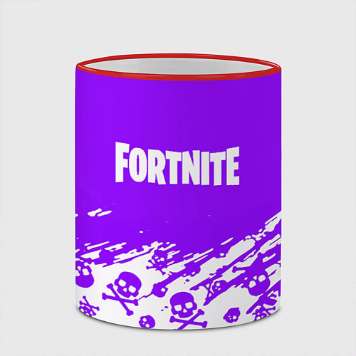 Кружка цветная Fortnite skull pattern / 3D-Красный кант – фото 2