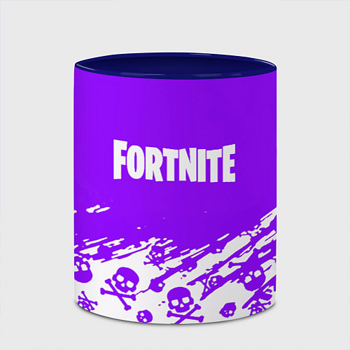 Кружка цветная Fortnite skull pattern / 3D-Белый + синий – фото 2