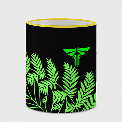 Кружка цветная The Last of Us acid logo / 3D-Желтый кант – фото 2