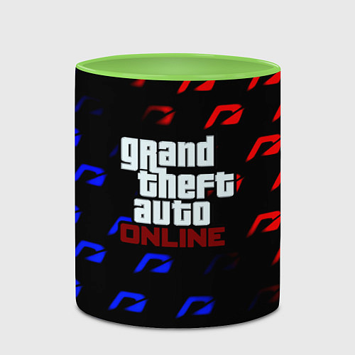 Кружка цветная NFS x GTA pattern / 3D-Белый + светло-зеленый – фото 2