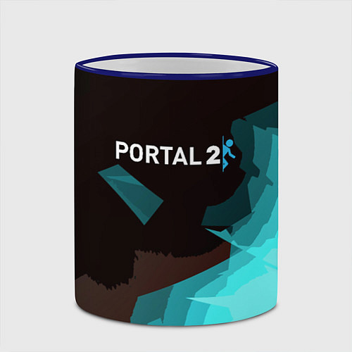 Кружка цветная Portal abstraction game valve / 3D-Синий кант – фото 2