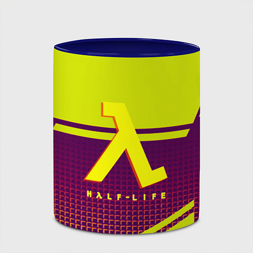 Кружка цветная Half life geometry valve logo / 3D-Белый + синий – фото 2