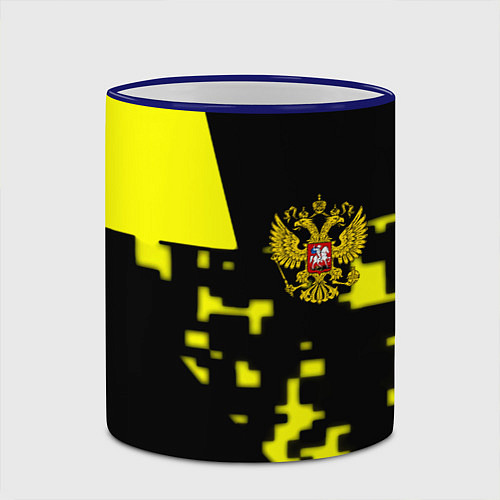 Кружка цветная Россия имперский стиль пиксели / 3D-Синий кант – фото 2