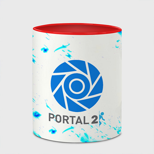 Кружка цветная Portal краски / 3D-Белый + красный – фото 2